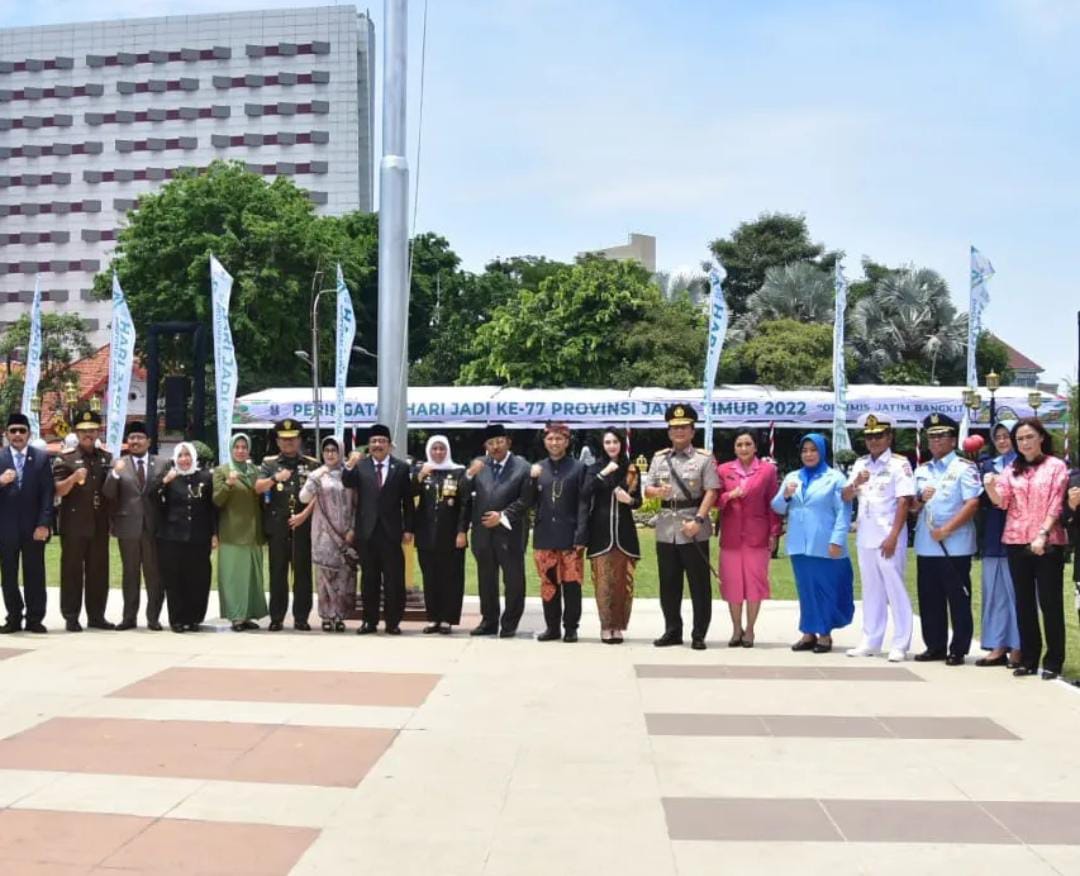 Danlanud Muljono Hadiri Upacara HUT Jatim ke-77