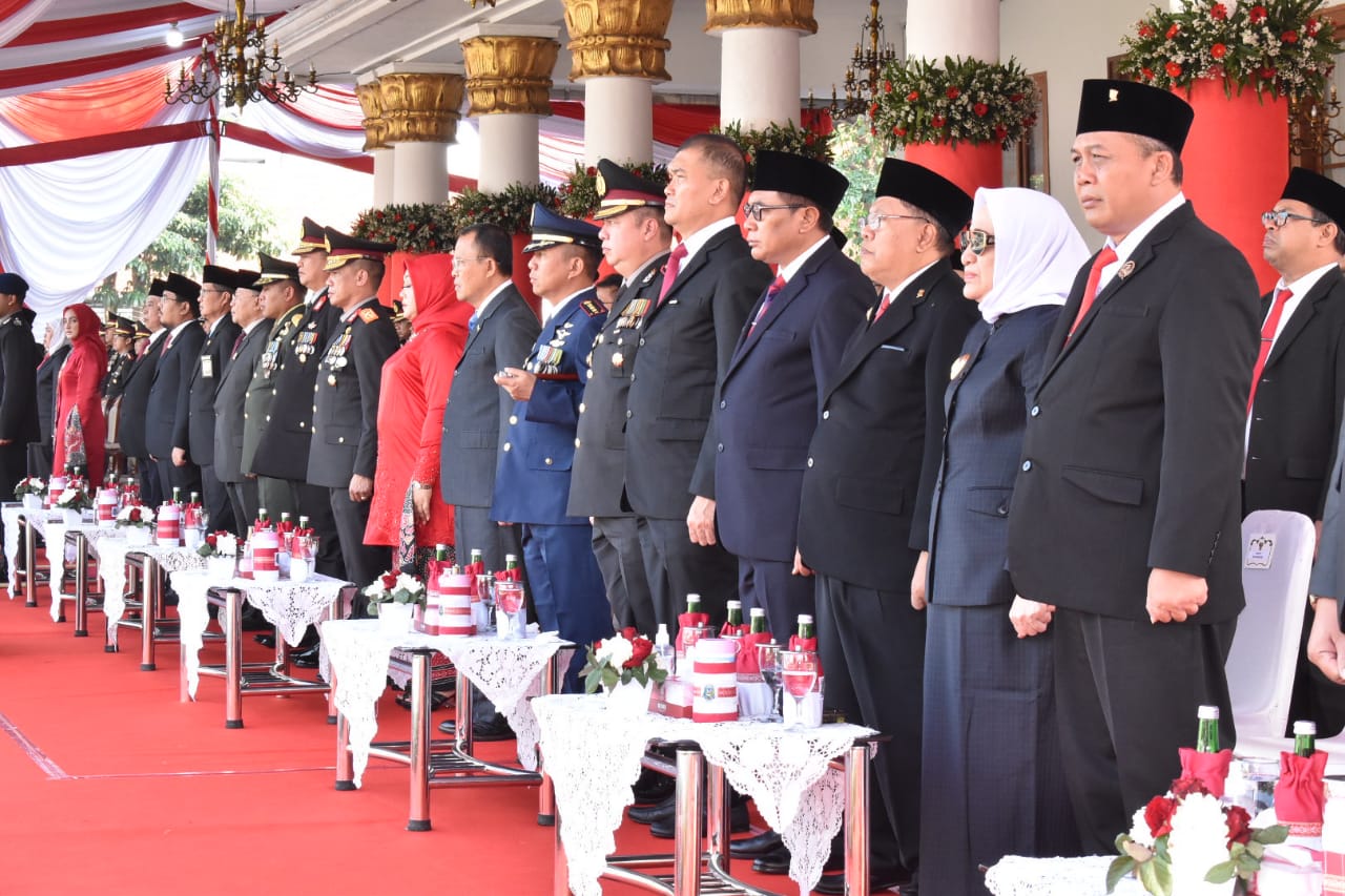 Danlanud Muljono Surabaya Hadiri Upacara HUT Bhayangkara ke-77