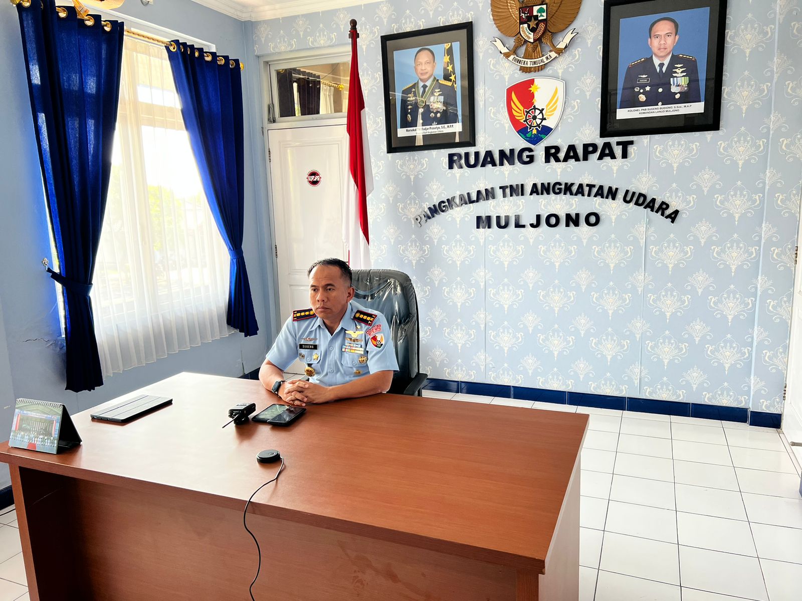 Danlanud Muljono Surabaya Ikuti Vicon Rapat Sosialisasi Mengenai Forkopimda dan Pembinaan Forkopimda Daerah