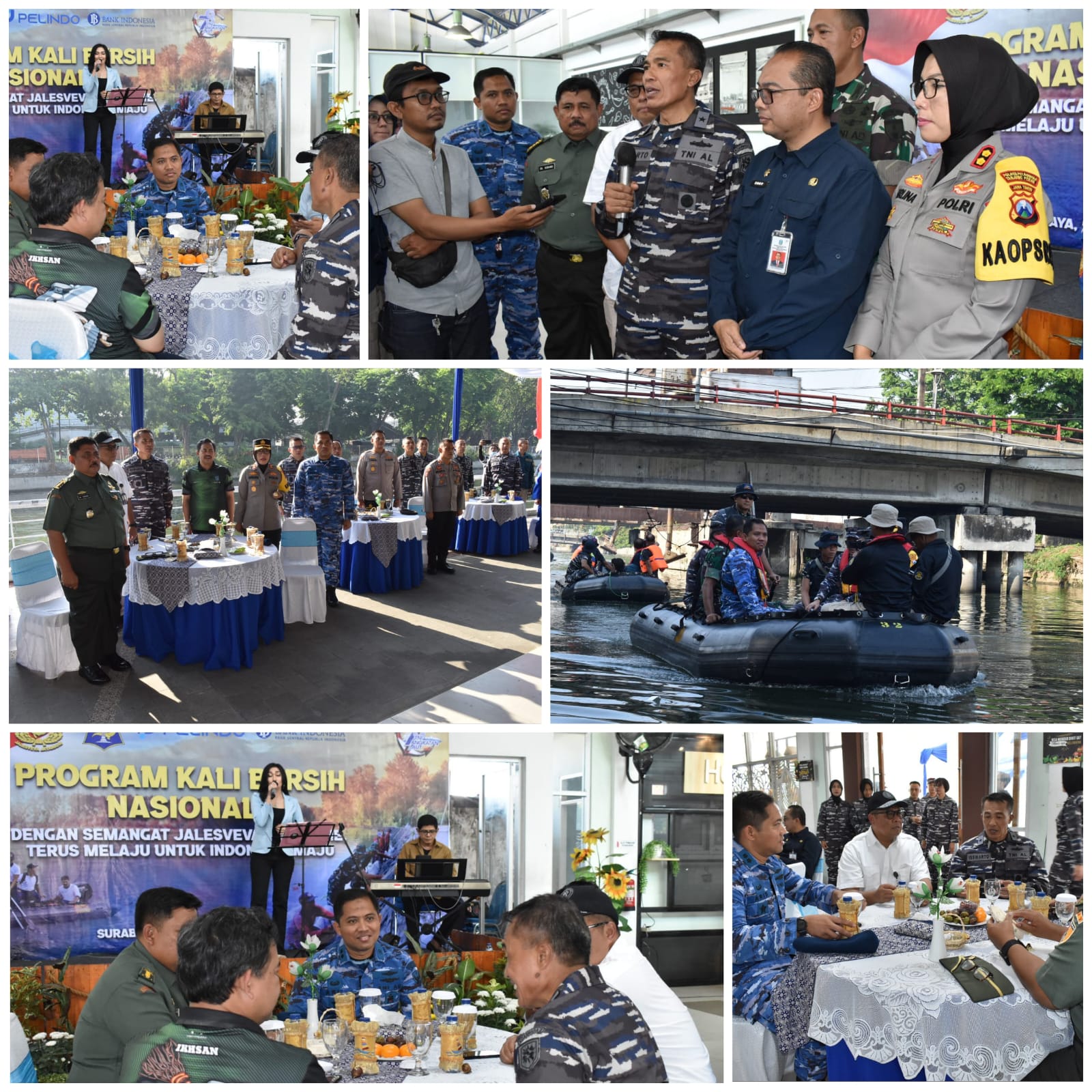 Kadispers Lanud Muljono Surabaya Hadiri Acara Program Kalimas Bersih