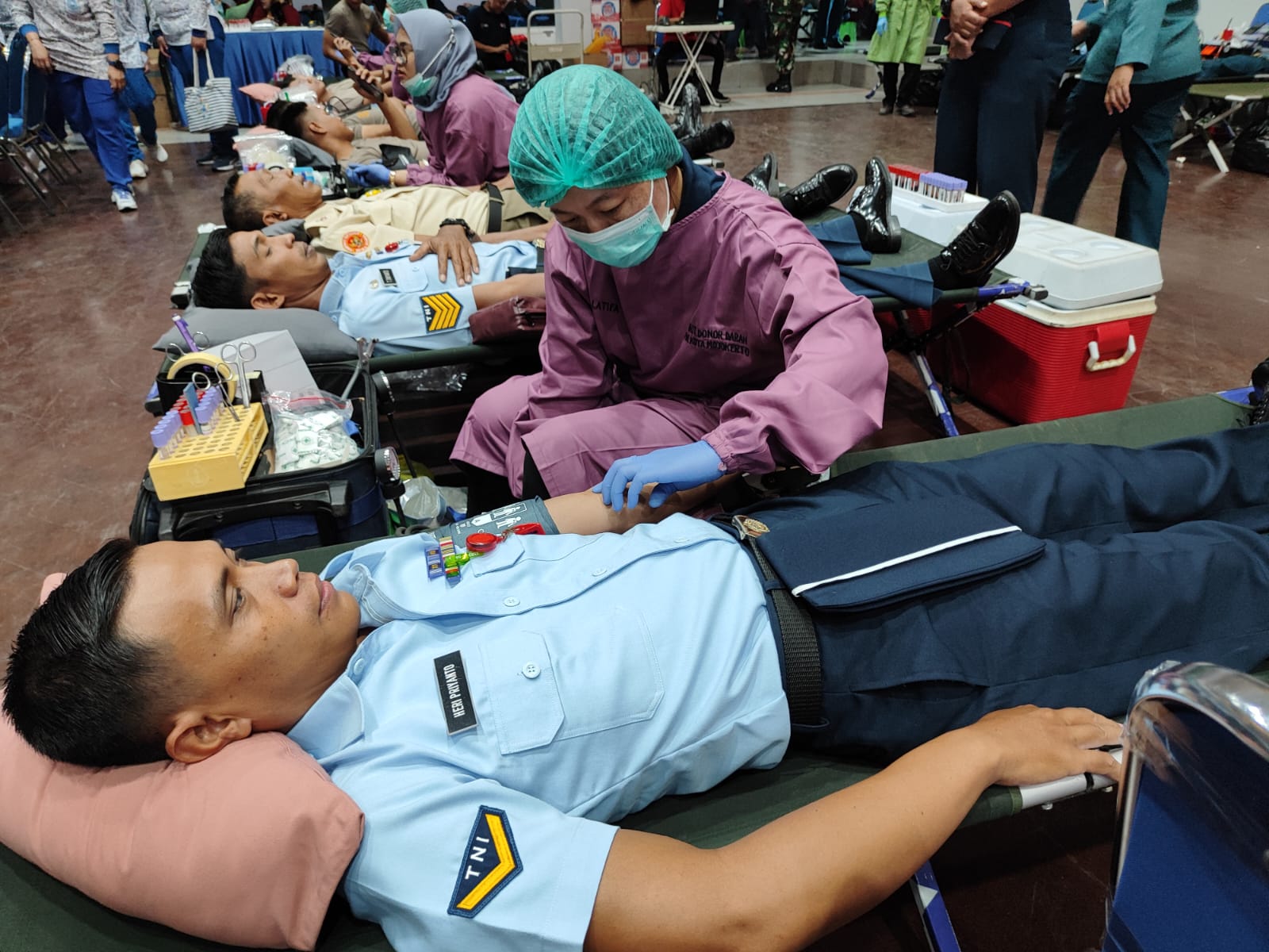 Dukung Rangkaian Donor Darah HUT TNI ke-78, Lanud Muljono Kerahkan Prajurit