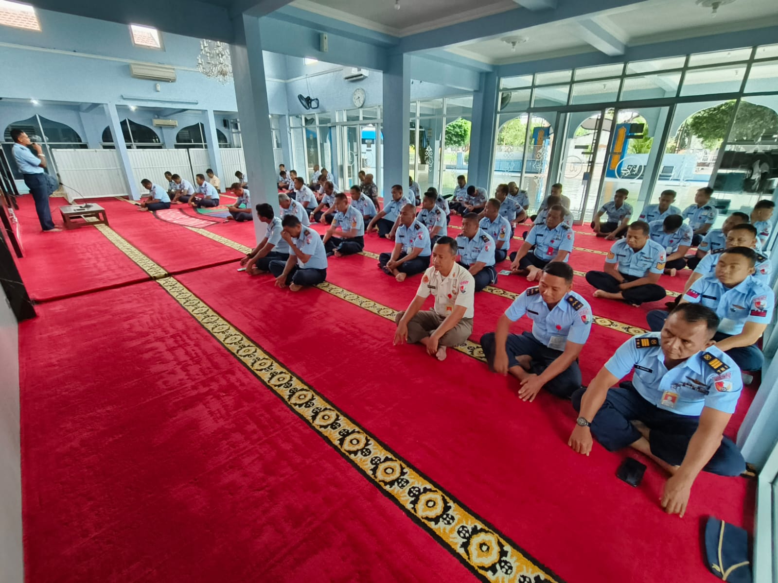 Tingkatkan Keimanan Dan Ketaqwaan Personel, Tim Bintal Lanud Muljono Gelar Sholat Dhuha dan Doa Bersama